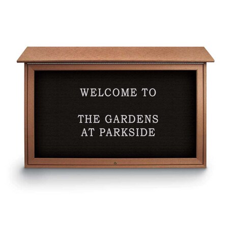 United Visual Products Indoor Enclosed Combo Board, 42"x32", Satin Frame/Black & Apricot UVCB4232-BLACK-APRICOT